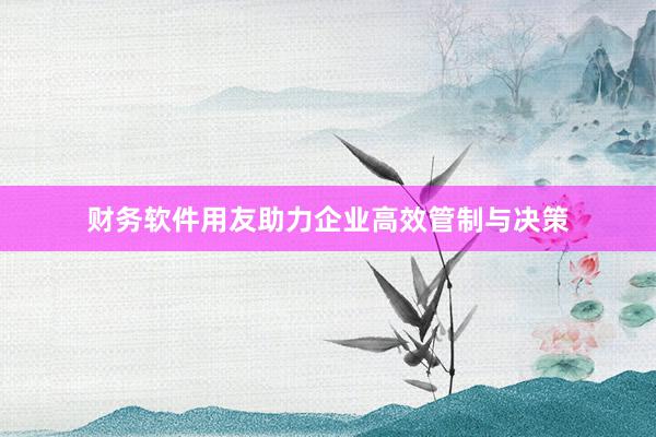 财务软件用友助力企业高效管制与决策