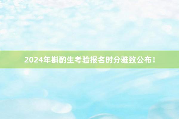 2024年斟酌生考验报名时分雅致公布！